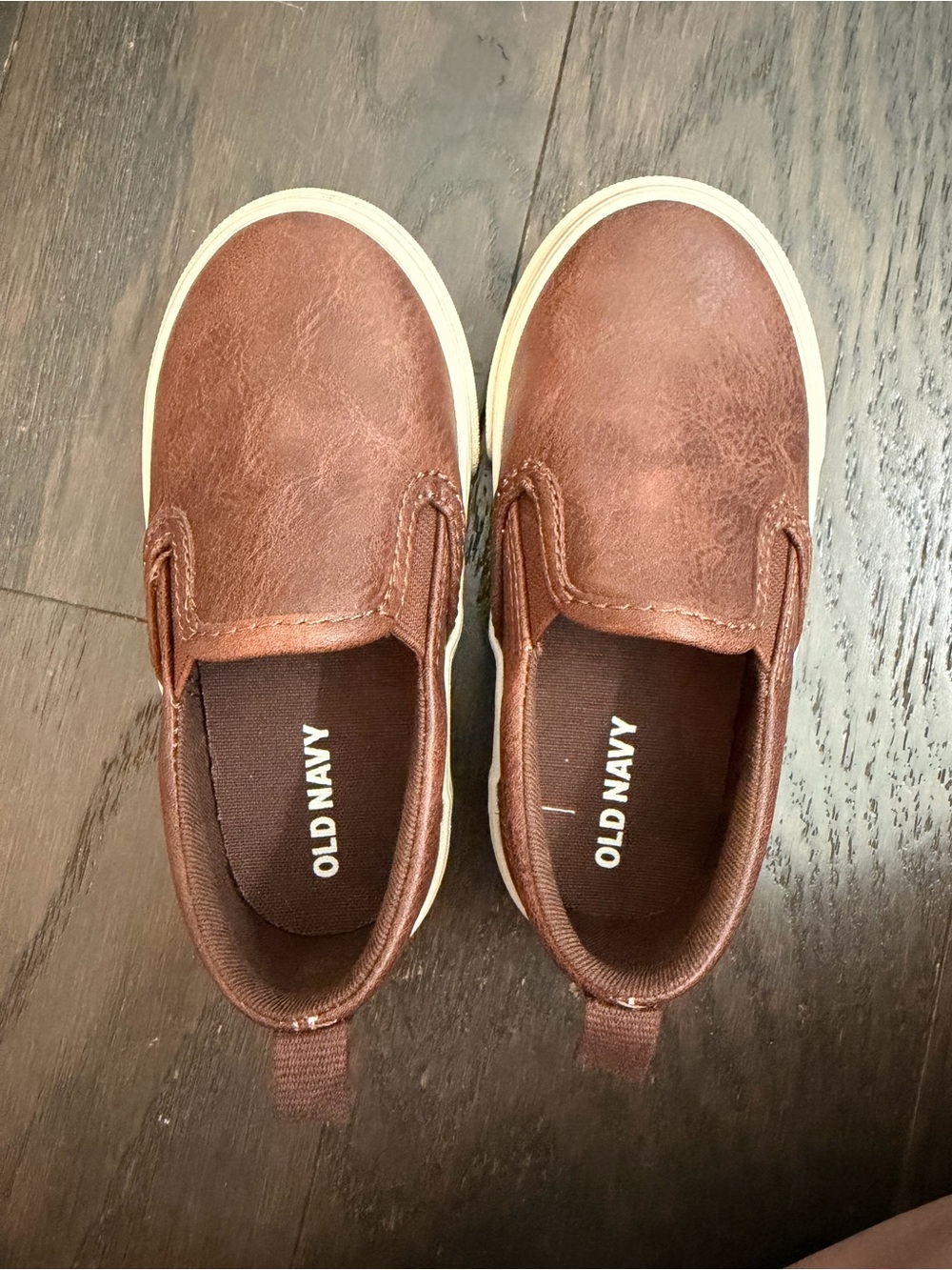 Old Navy Kids Brown Slip-On Canvas-Style Sneakers